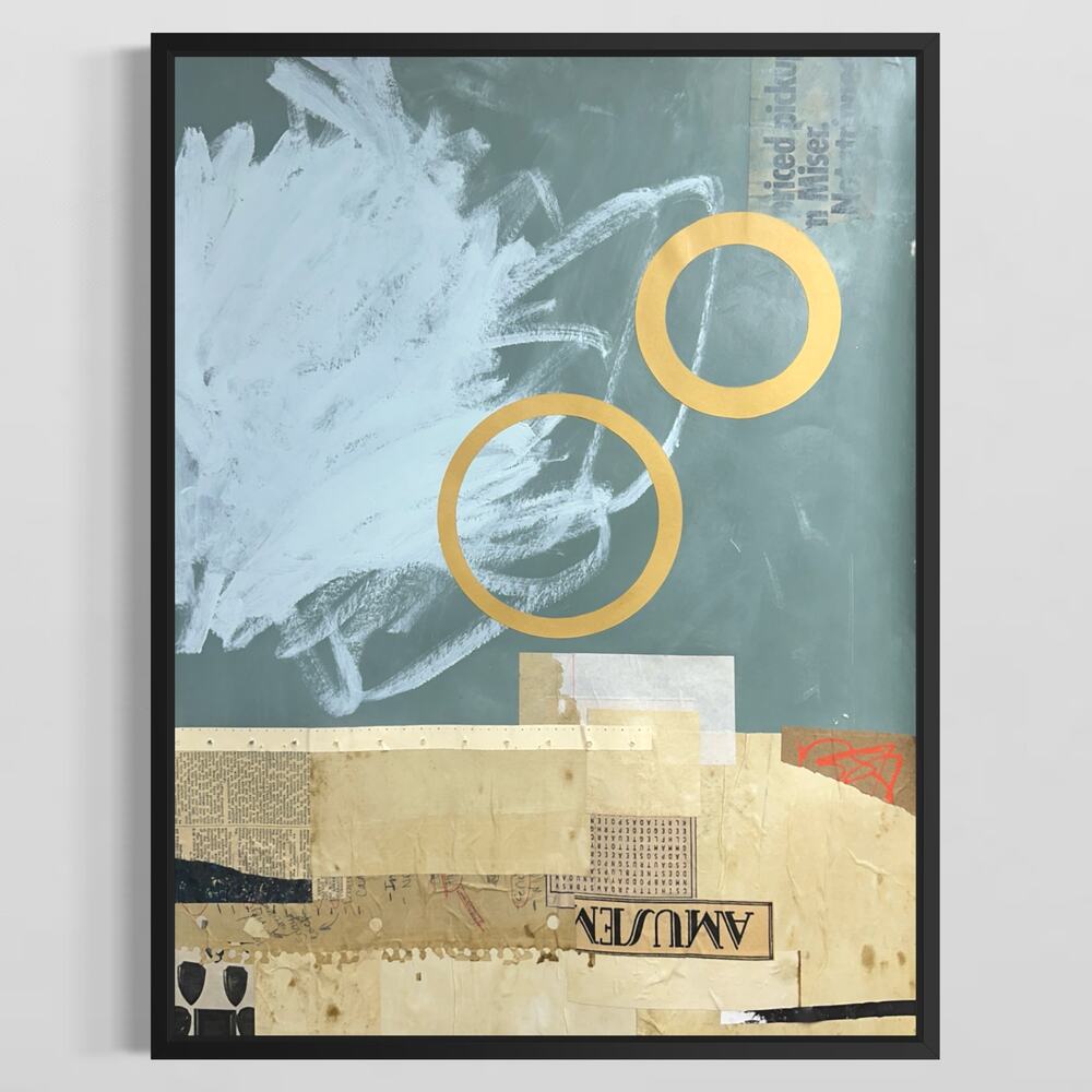 Original Mixed Media Abstract Modern Art Painting 18x24 "Foehn" Signed